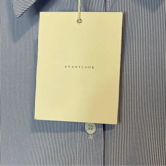 Avantlook Blue Striped Button up LS Shirt L NWT - Picture 5 of 7